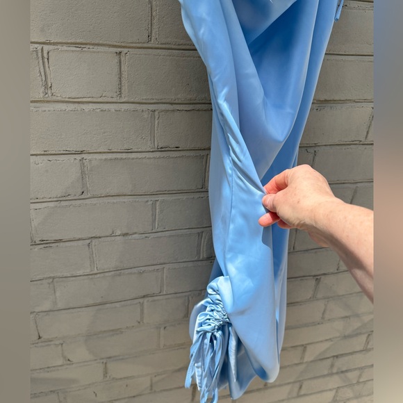 NWT Half Island Fashion Blue Satin Mini Cinch Dress Size XL - Picture 7 of 16